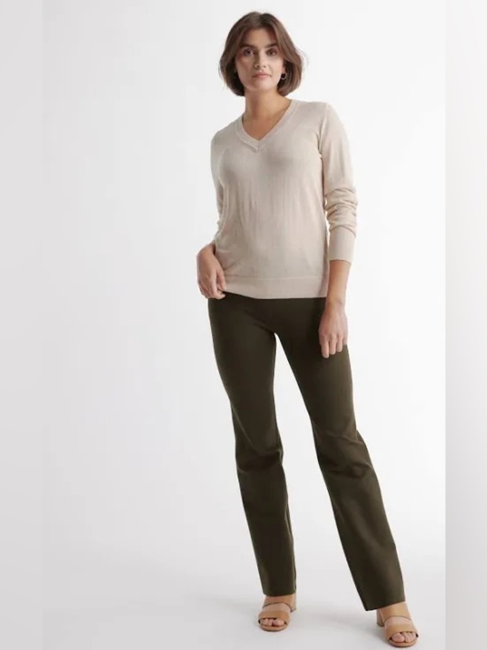 Quince Ponte Olive Pants- Ultra Stretch